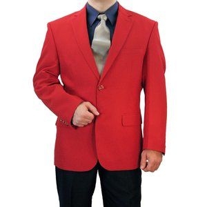 Men's 2 Button Blazer Jacket Sports Coat-Red